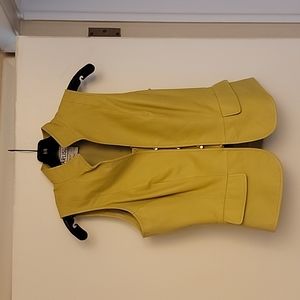 Leather vest yellow/green color
